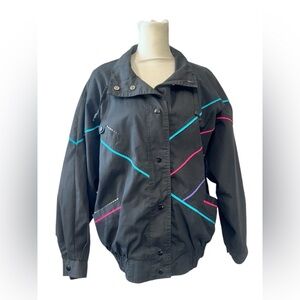 Casual Club Windbreaker Bomber Jacket VTG 80s 90s Colorful Western retro S